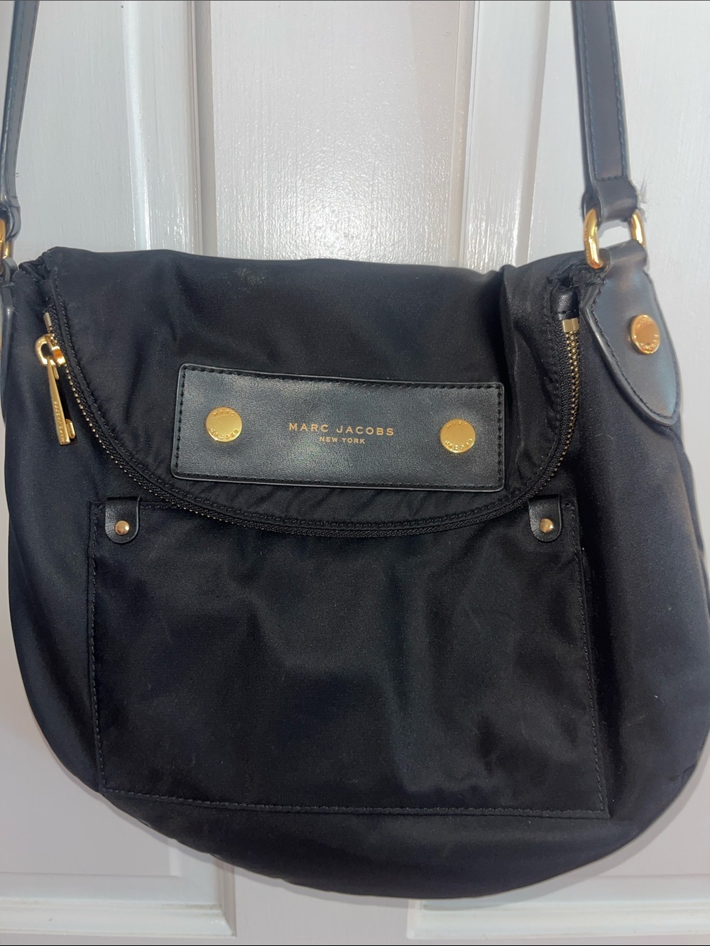 Marc Jacobs Preppy Black Nylon Crossbody Shoulder Bag